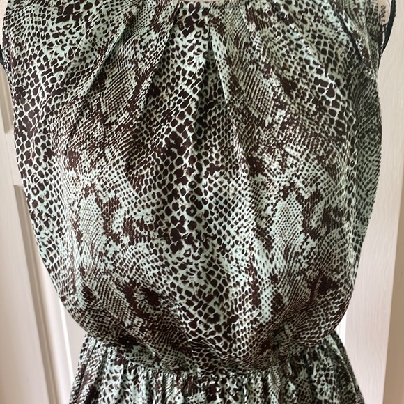 Mint and Brown Snakeskin Print Sleeveless Top - Picture 2 of 8